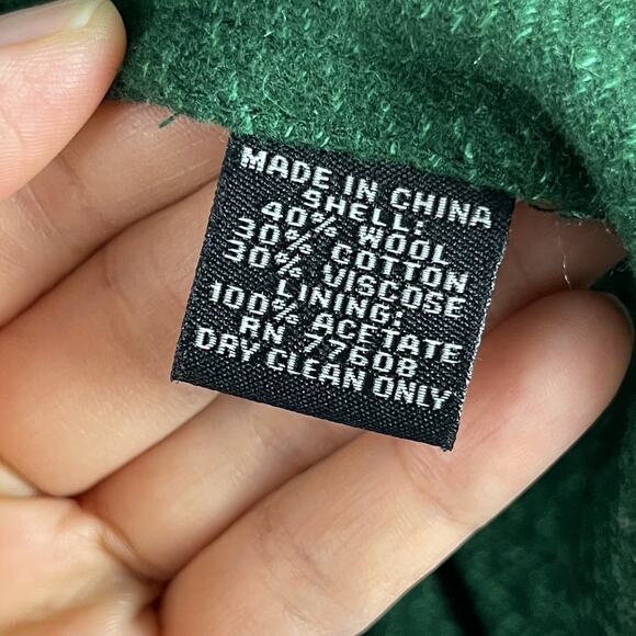 J Peterman Blazer Sport Coat Mens 44R Green Wool Blend Double Breasted Unlined - Picture 6 of 16